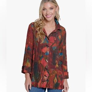Ali Miles Woven Button Front Blouse Top Size 2X, NWT